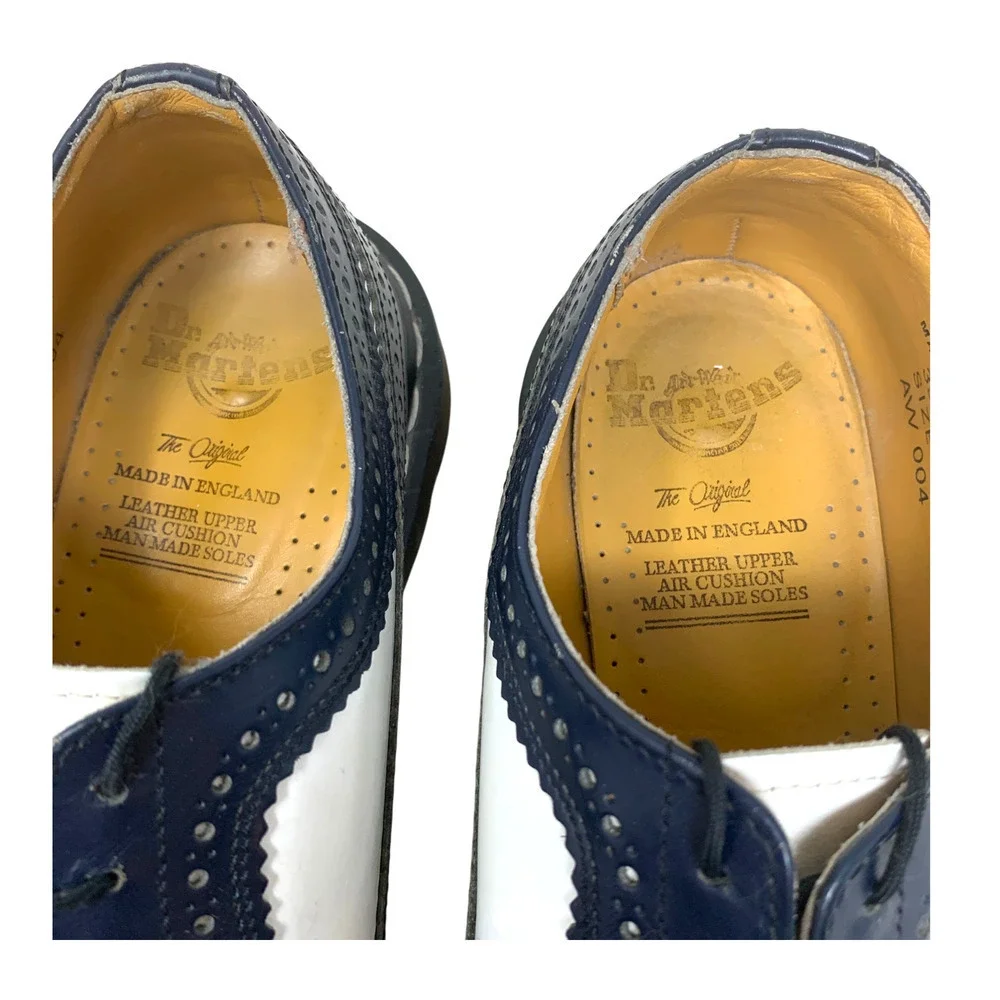 Vintage DR. MARTENS Wingtip 3989 Bex Brogues Navy White Men's UK 9 US 10 England